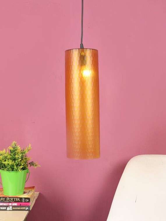 cylendrical black iron hanging lights - bulb not included
