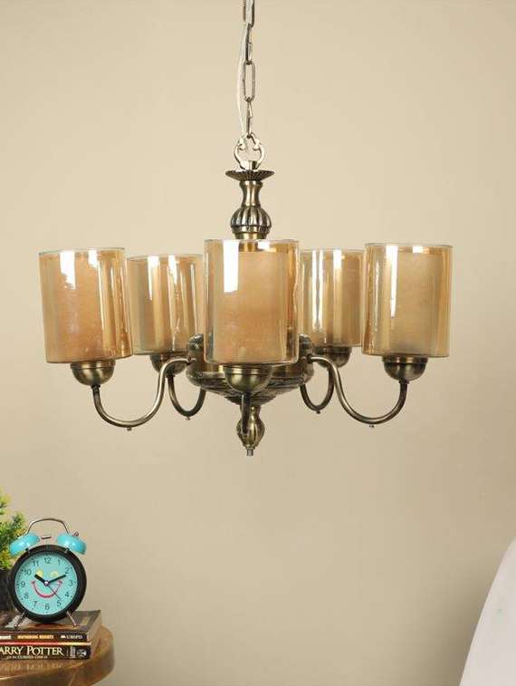 perpetual antique brass aluminium chandeliers - bulb not included