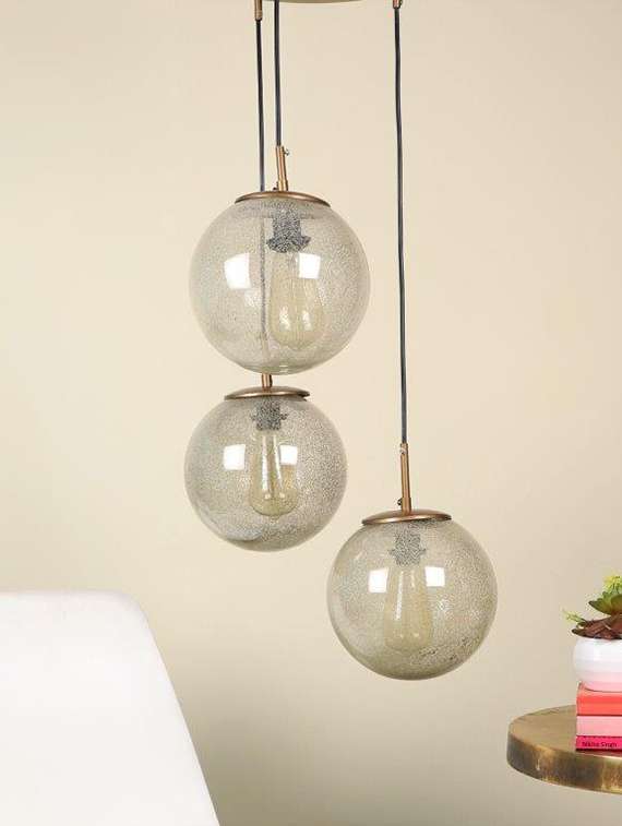 enormously gold iron hanging lights - bulb not included