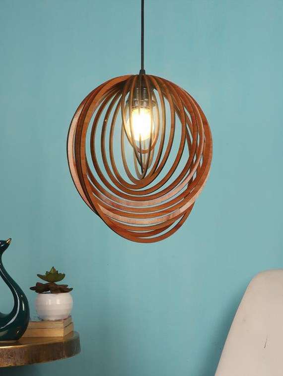 fugitive brown wood hanging light - bulb not included