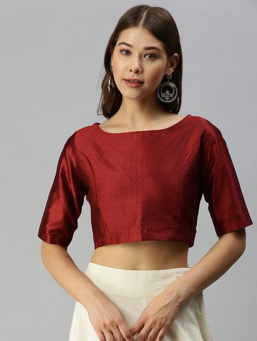 maroon solid blouse - 18360163 -  Standard Image - 0