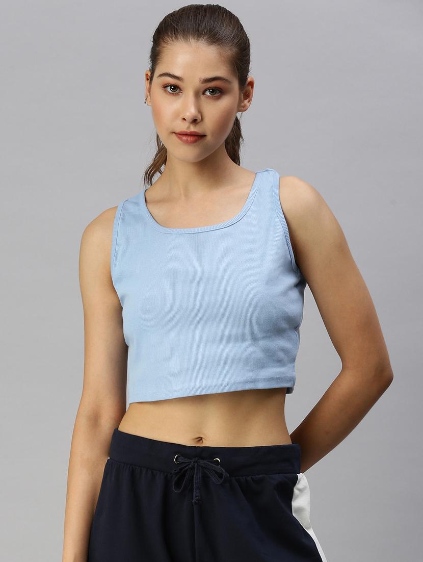 women's crop round neck top - 18360166 - Zoom Image - 0