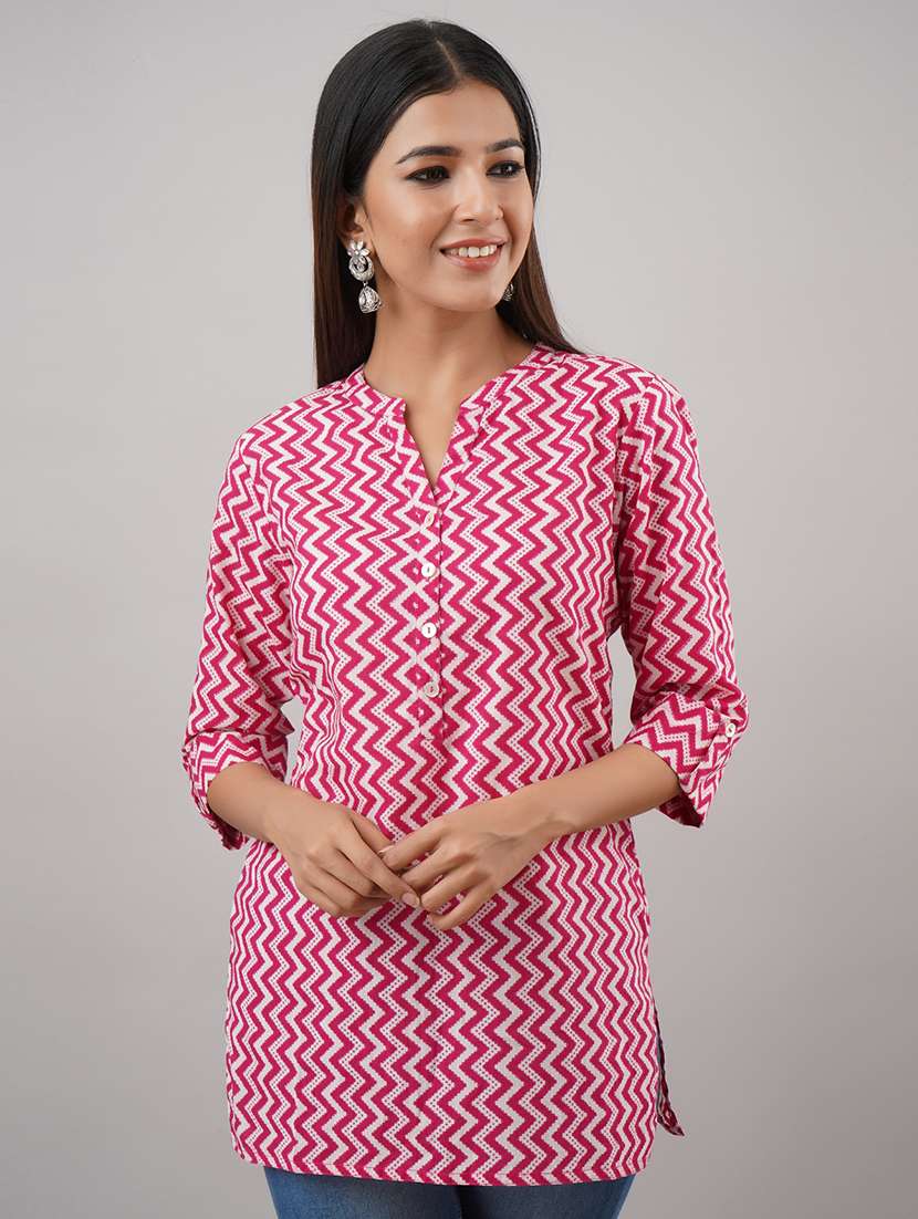 mandarin neck printed tunic