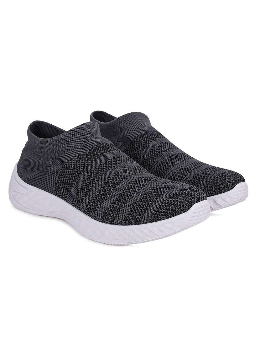 grey polyester slip on sports shoes - 18360606 -  Standard Image - 2