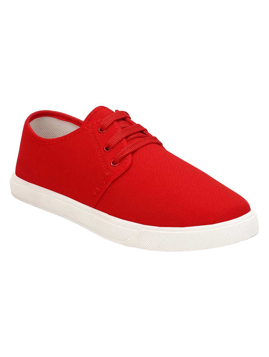 red lace up sneaker