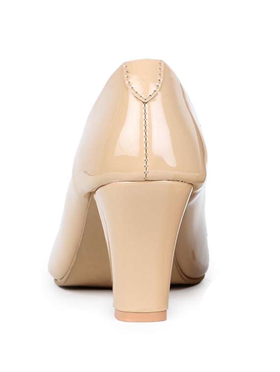 beige patent leather slip on pumps - 18361481 -  Standard Image - 2