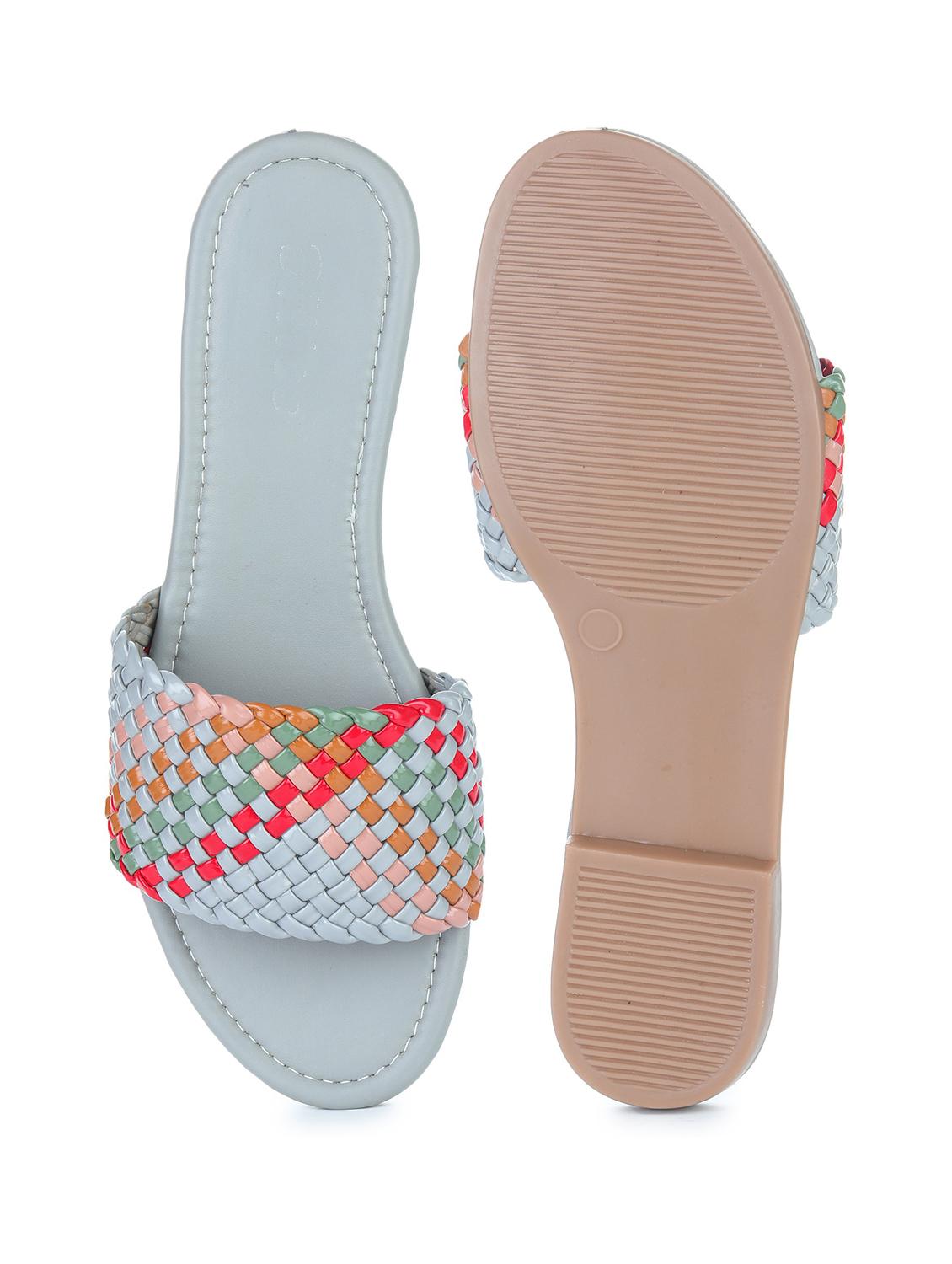 grey synthetic slip on sandals - 18362277 - Standard Image - 2