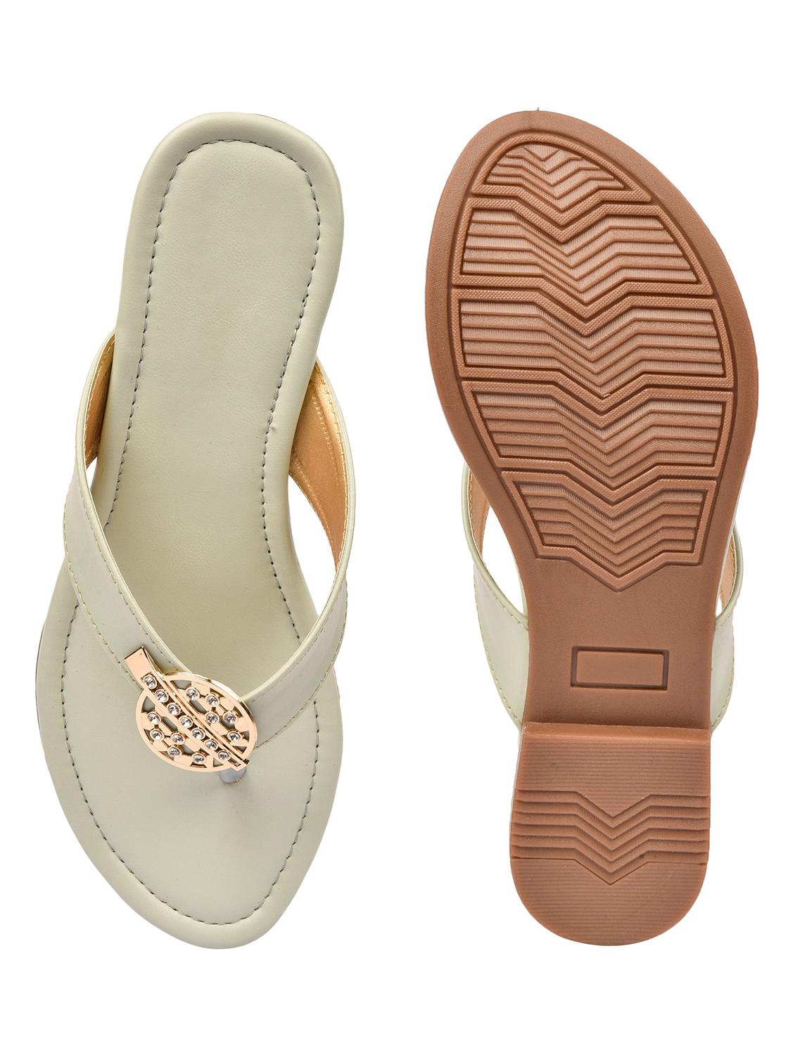 beige synthetic slip on sandals - 18362306 - Standard Image - 2