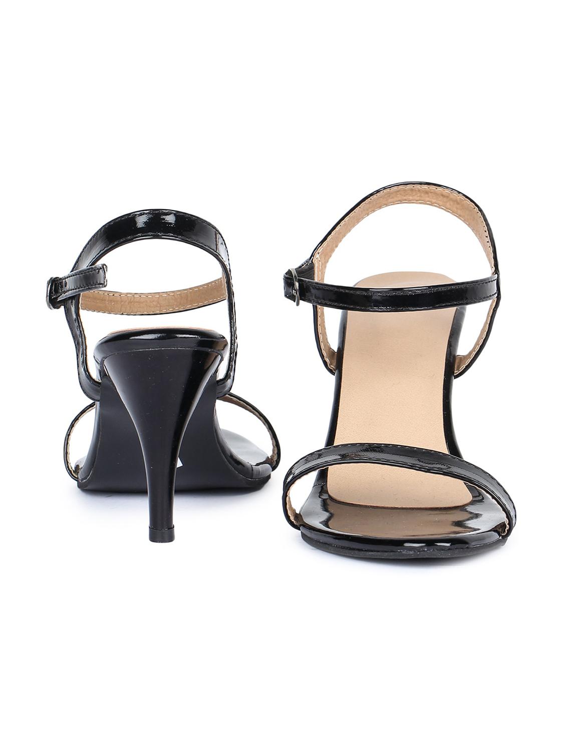 black synthetic ankle strap sandals - 18362343 - Standard Image - 2