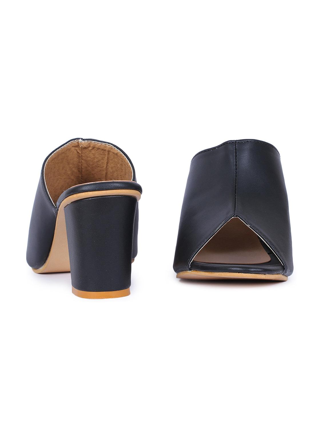 black synthetic slip on sandals - 18362348 - Standard Image - 2