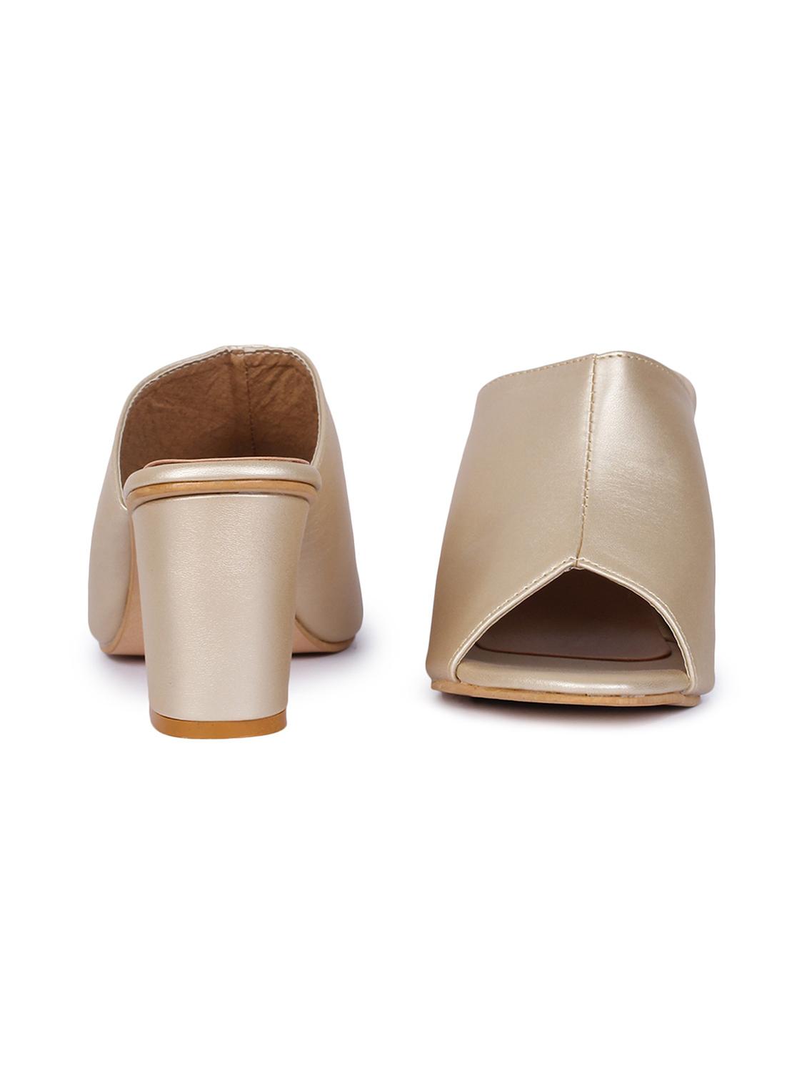 gold synthetic slip on sandals - 18362349 - Standard Image - 2