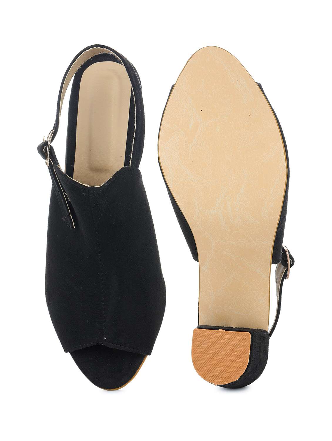 black synthetic sandals - 18362381 -  Standard Image - 2