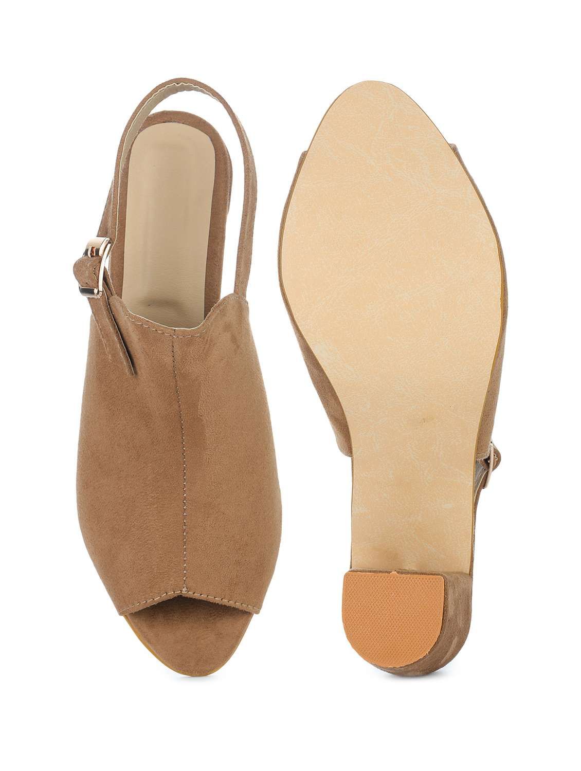 tan synthetic back strap sandals - 18362383 -  Standard Image - 2