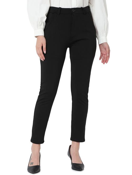 high rise solid flat front trouser - 18362800 - Standard Image - 0