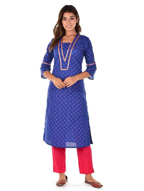women's straight kurta - 18362823 - Standard Image - 0