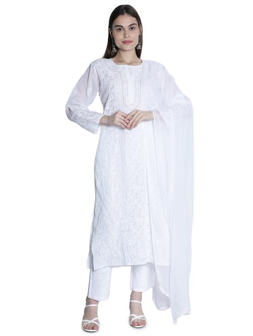 white chiffon dupatta - 18362832 -  Standard Image - 0