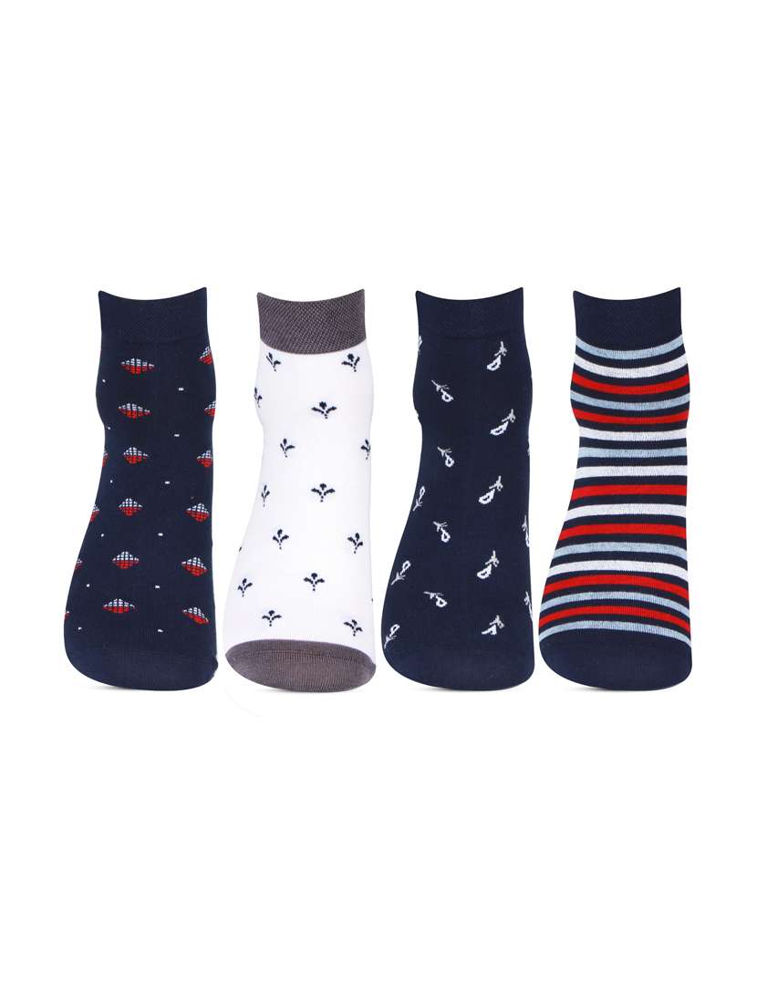 pack of 4 printed ankle length socks