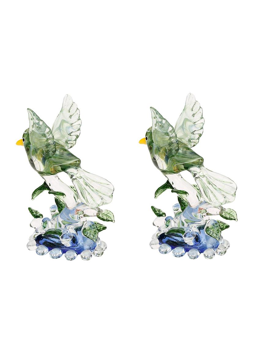 somil beautiful crystal glass bird ready to fly on a tree figurine (set of 2)-jr1 - 18364386 - Standard Image - 2