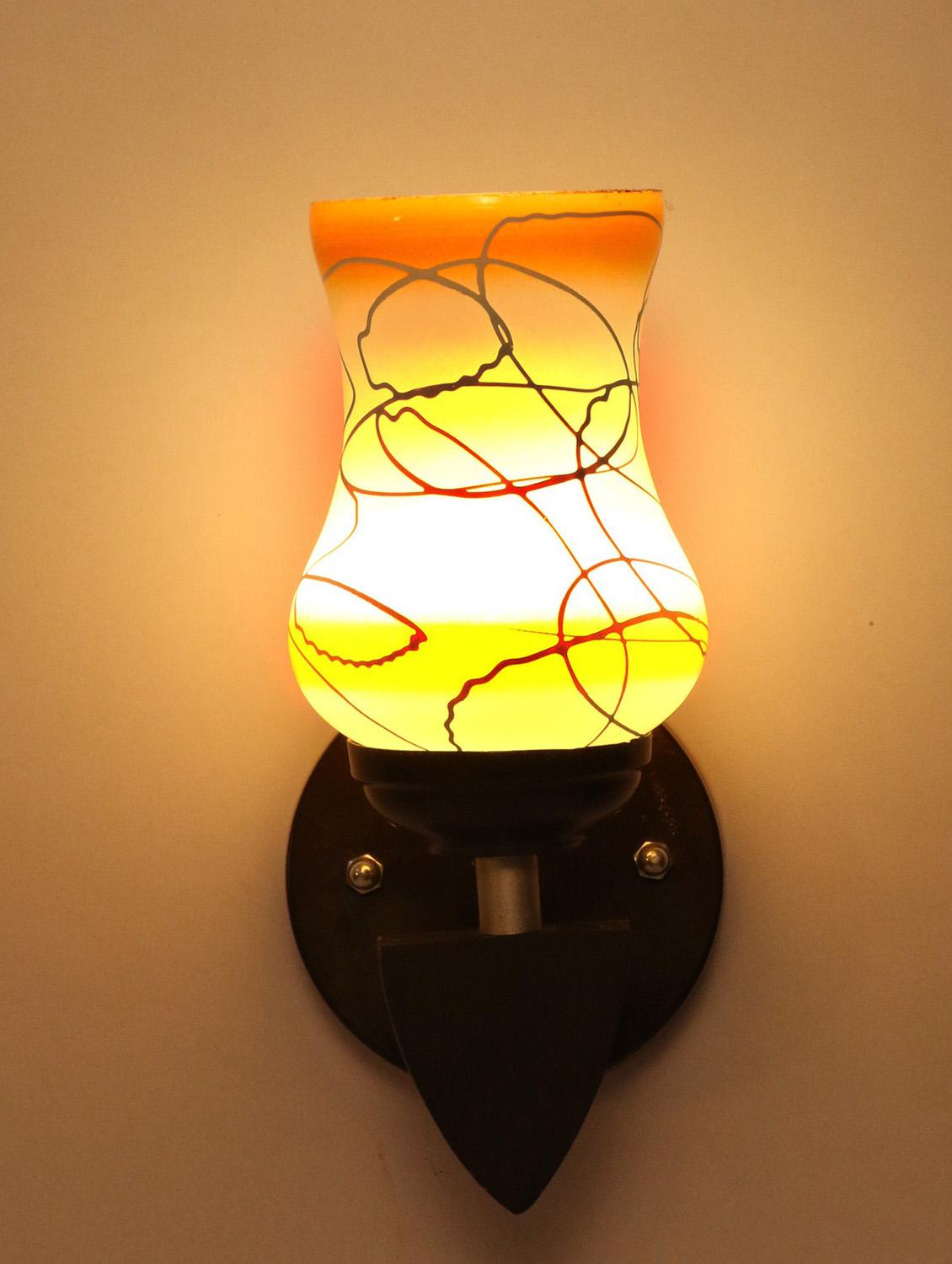 somil designer led sconce glass & wood wall lamp/ light - re129 - 18365032 - Standard Image - 2