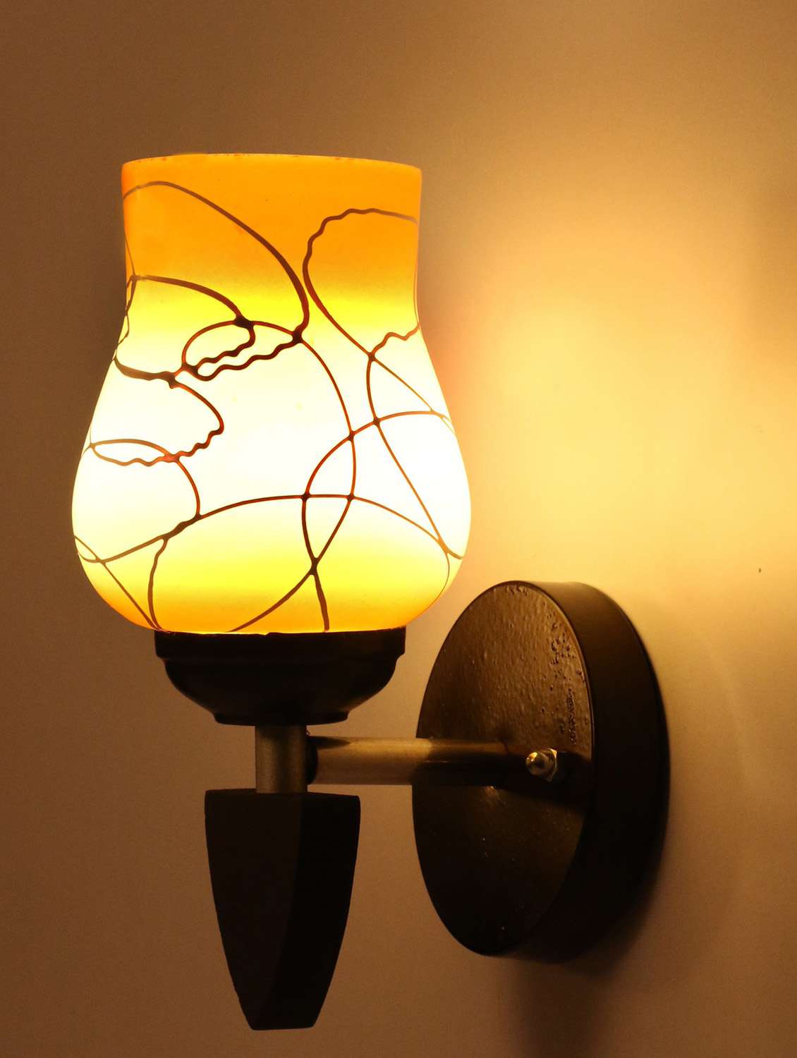 somil designer led sconce glass & wood wall lamp/ light - re130