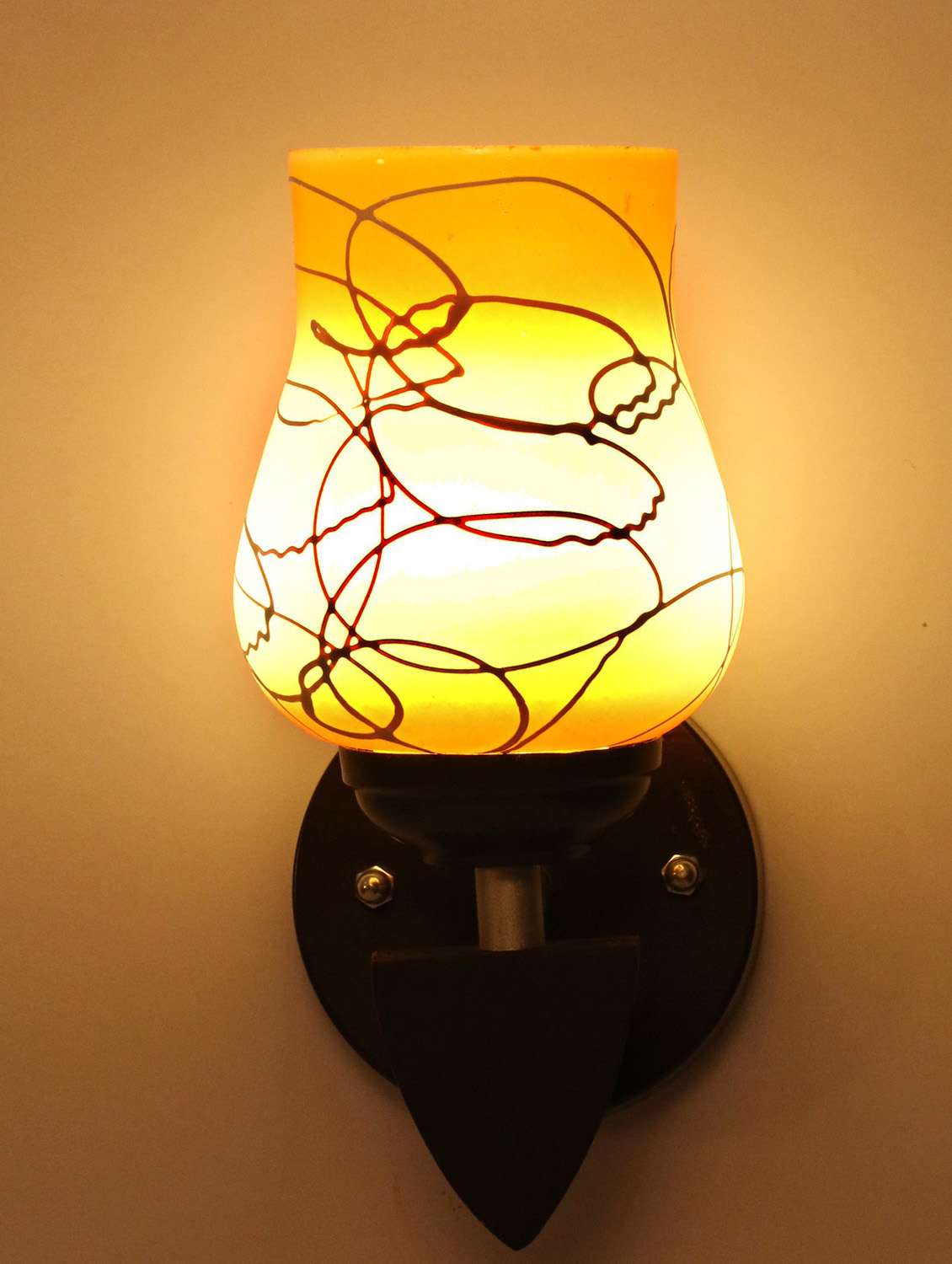 somil designer led sconce glass & wood wall lamp/ light - re130 - 18365097 -  Standard Image - 2