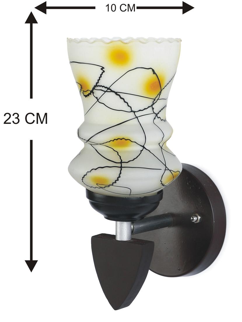 somil designer led sconce glass & wood wall lamp/ light - re048 - 18365116 - Standard Image - 2