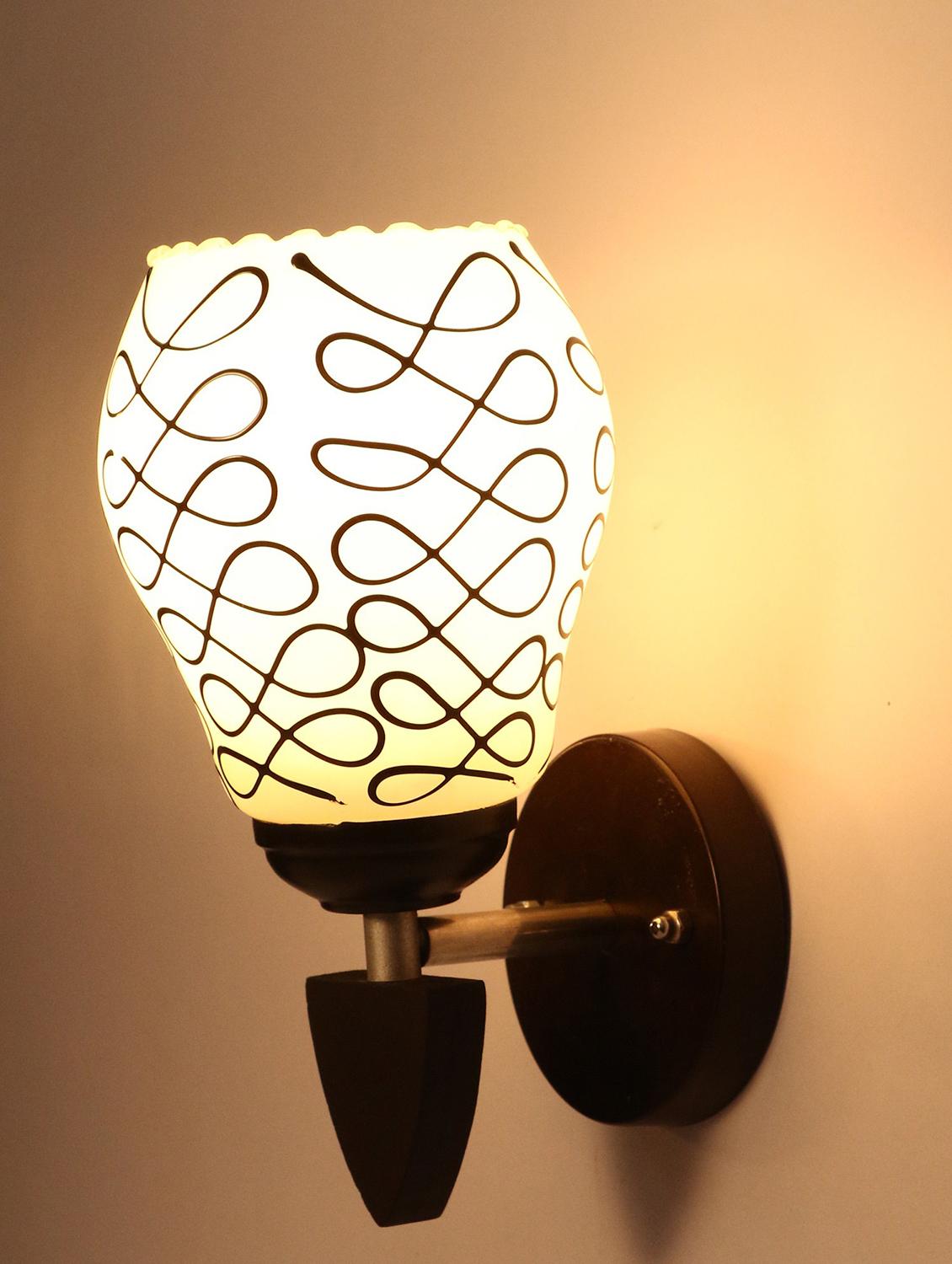 somil designer led sconce glass & wood wall lamp/ light - re050 - 18365243 - Standard Image - 2