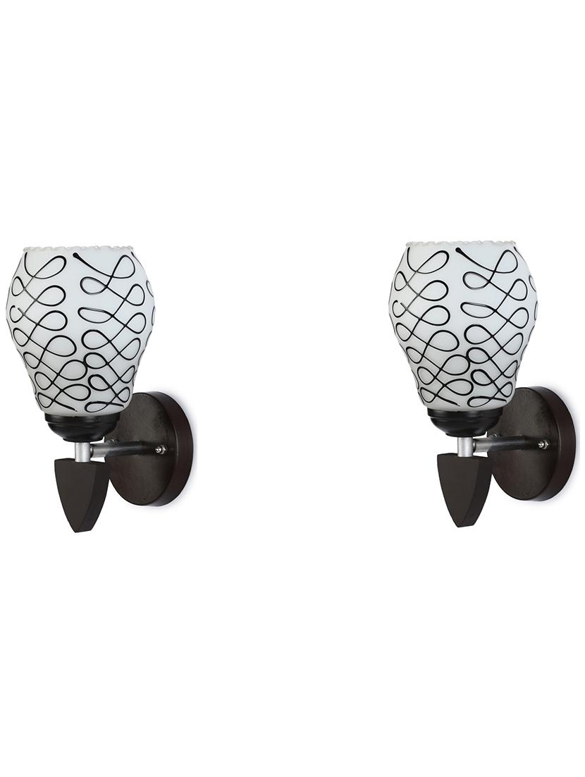 somil led sconce glass & wood wall lamp/light, 7 watt & wall fixture (set of two)-rt59 - 18365263 - Standard Image - 2