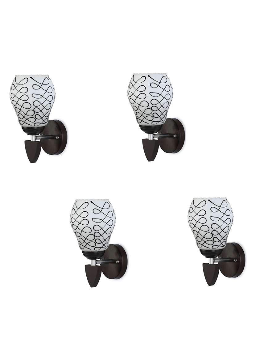 somil decorative wall lamp light glass wall light black - pack of 4 rt64 - 18365285 -  Standard Image - 2