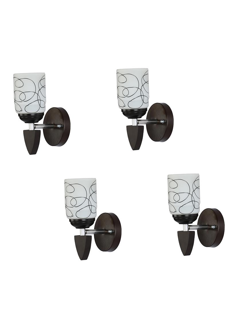 somil decorative wall lamp light glass wall light black - pack of 4 rt99 - 18365324 - Standard Image - 2