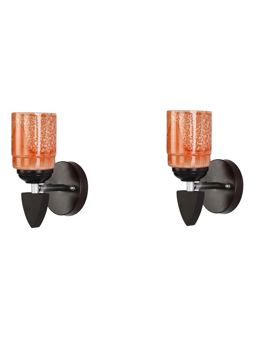 somil led sconce glass & wood wall lamp/light, 7 watt & wall fixture (set of two)-rt143 - 18365361 - Standard Image - 2
