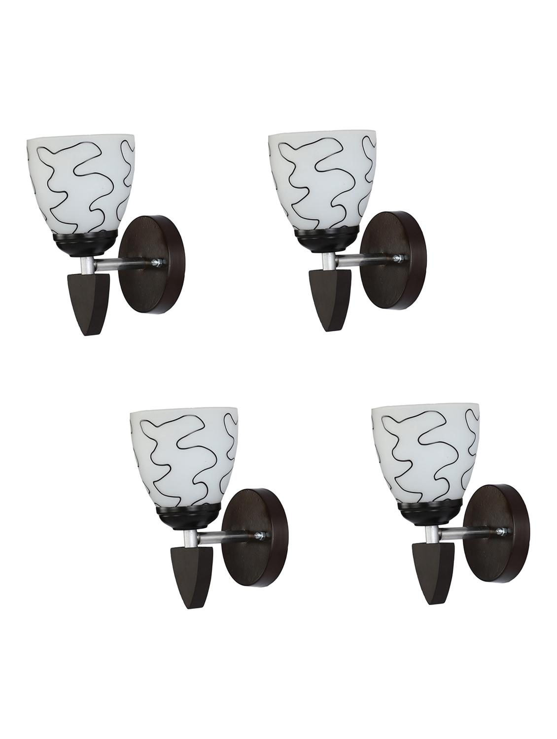 somil decorative wall lamp light glass wall light black - pack of 4 rt100 - 18365443 - Standard Image - 2
