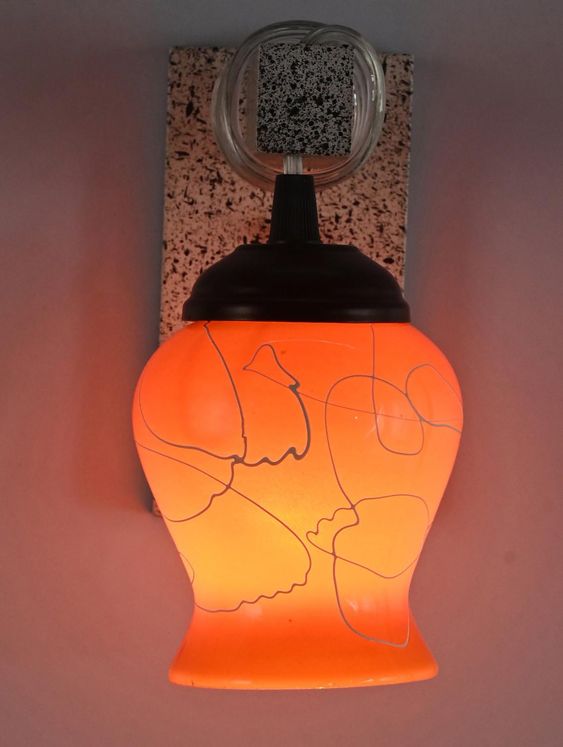 somil designer wood pendant wall light / night lamp of colorful glass shade (set of two)-w76 - 18365467 - Standard Image - 2