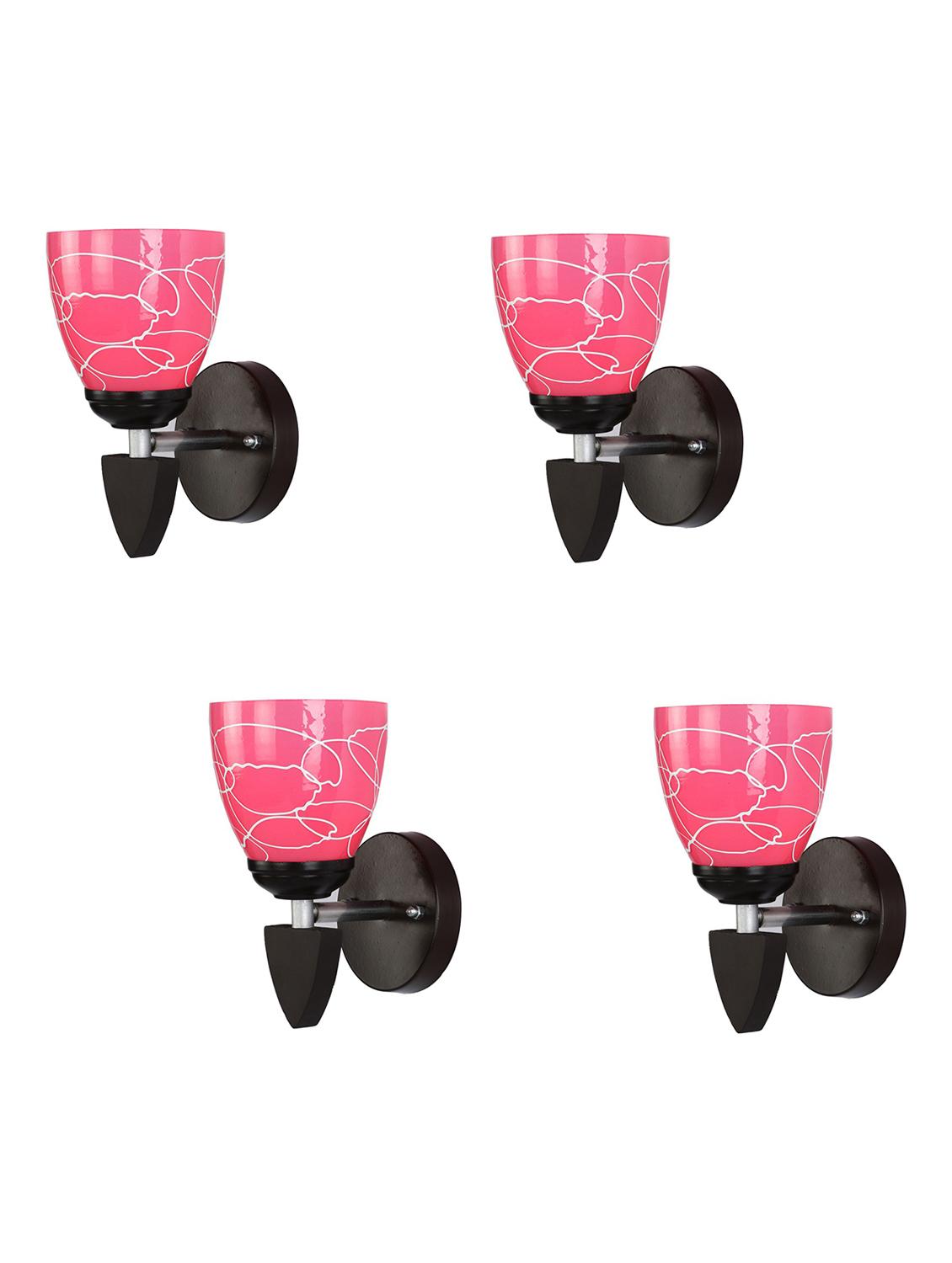 somil decorative wall lamp light glass wall light pink - pack of 4 rt101 - 18365502 - Standard Image - 2