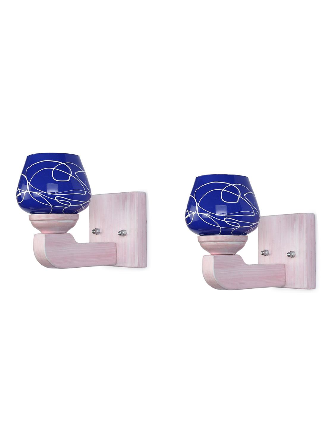 somil led sconce glass wall lamp/light with sweet pink wood fitting, 7 watt (set of 4)-df145 - 18365585 - Standard Image - 2