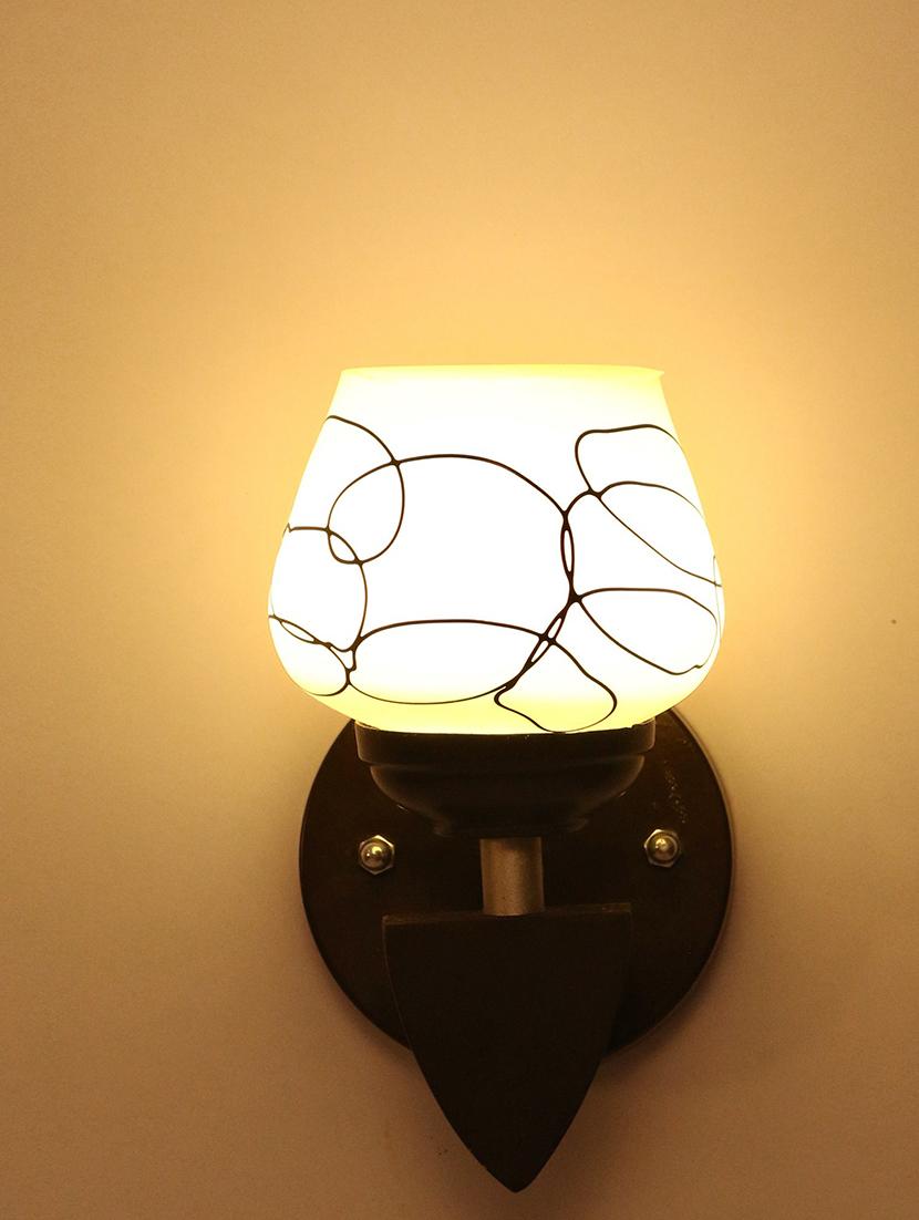 somil designer led sconce glass & wood wall lamp/ light - re139 - 18365652 - Standard Image - 2