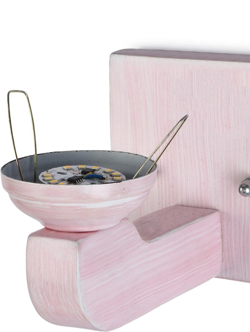 somil led sconce glass wall lamp with sweet pink wood fitting sx26 - 18365691 - Standard Image - 2