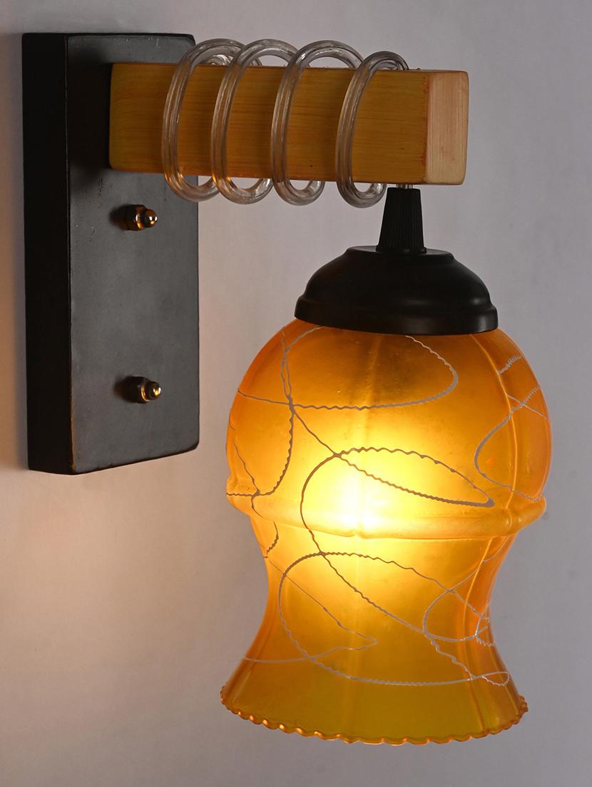 somil modern design colorful wood wall lamp/ light with hand decorated glass shade (set of 2) -y19 - 18365698 - Standard Image - 2