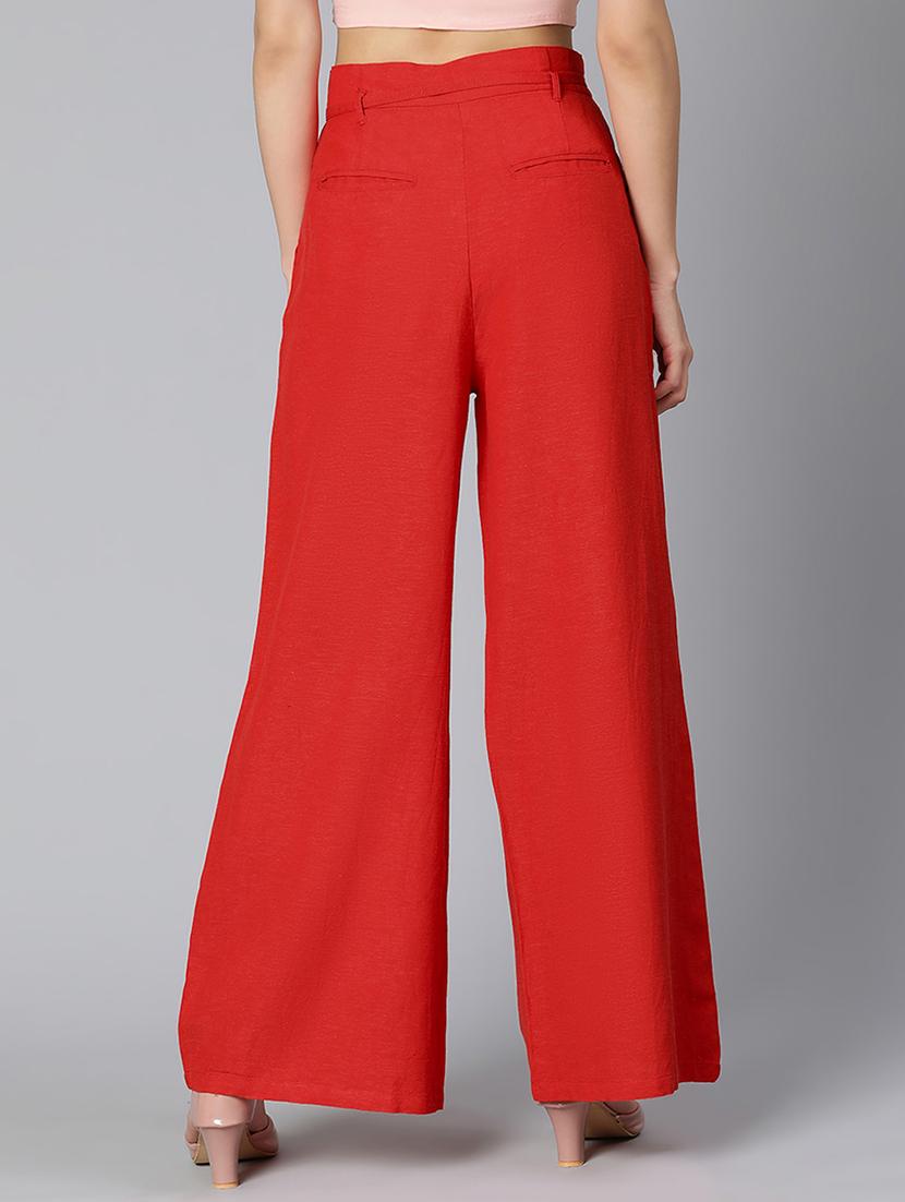 draw-string waist flared flat front trousers trouser - 18365728 - Standard Image - 2
