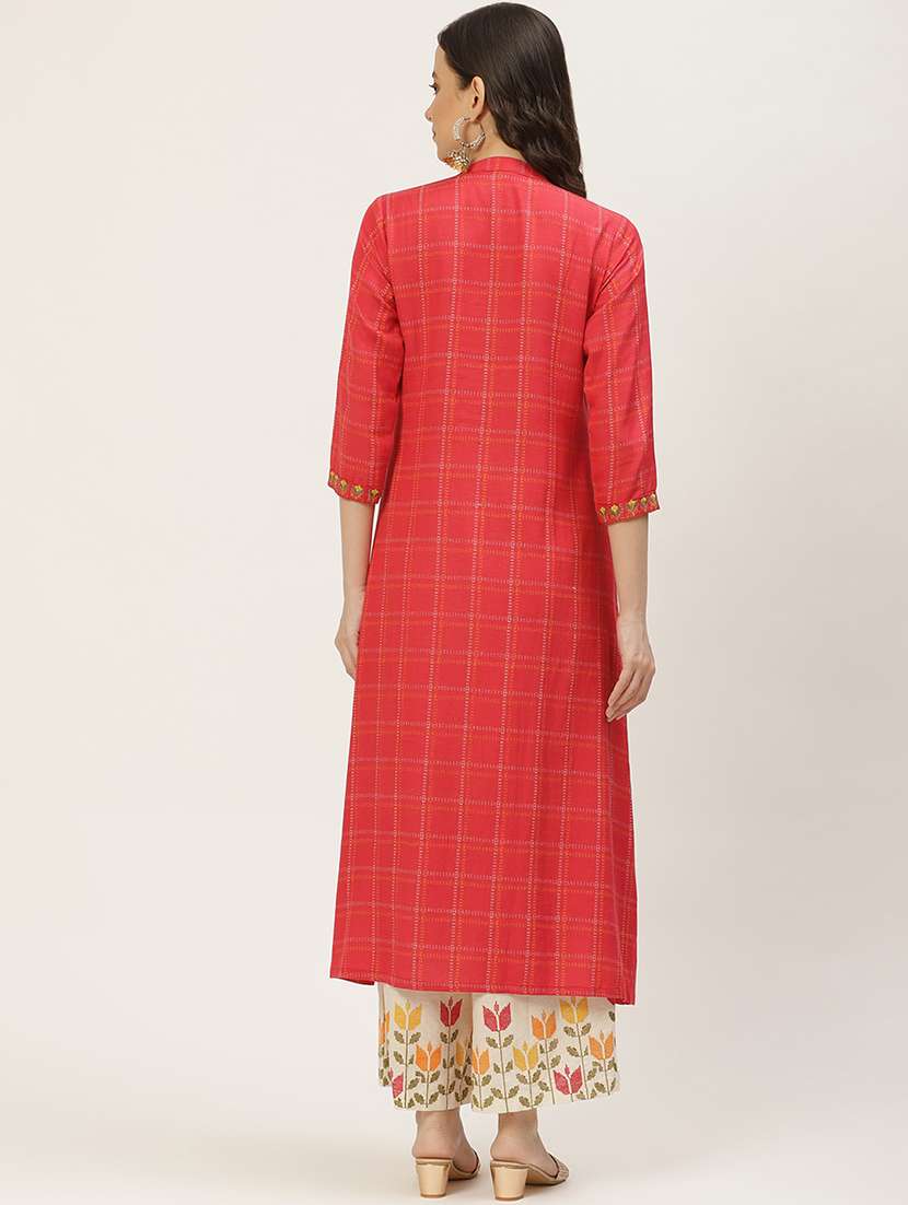 pink rayon kurta palazzo  set - 18366260 -  Standard Image - 2