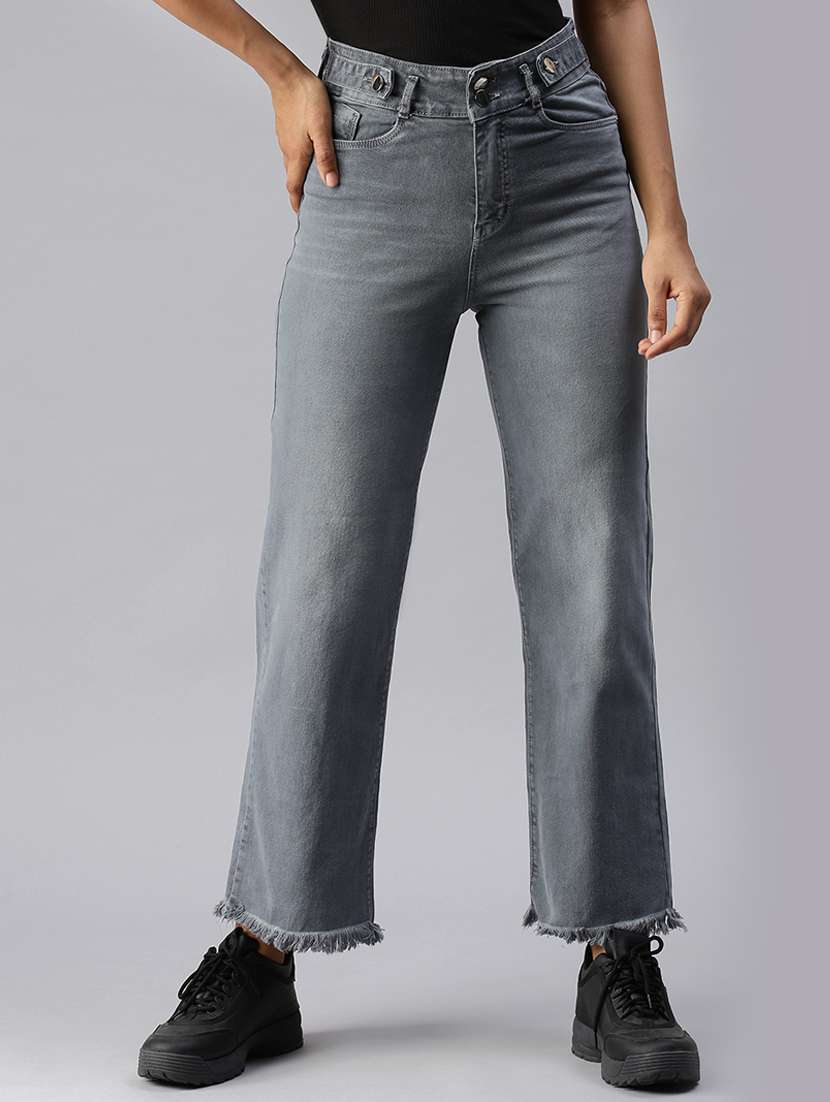 women's plain straight fit jeans