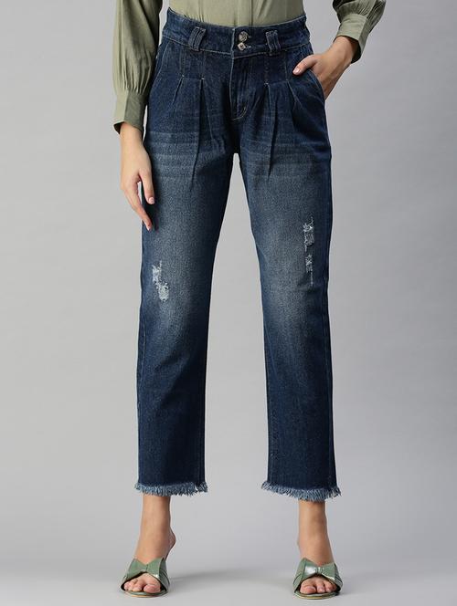 women's distress mom fit jeans - 18366947 -  Standard Image - 0