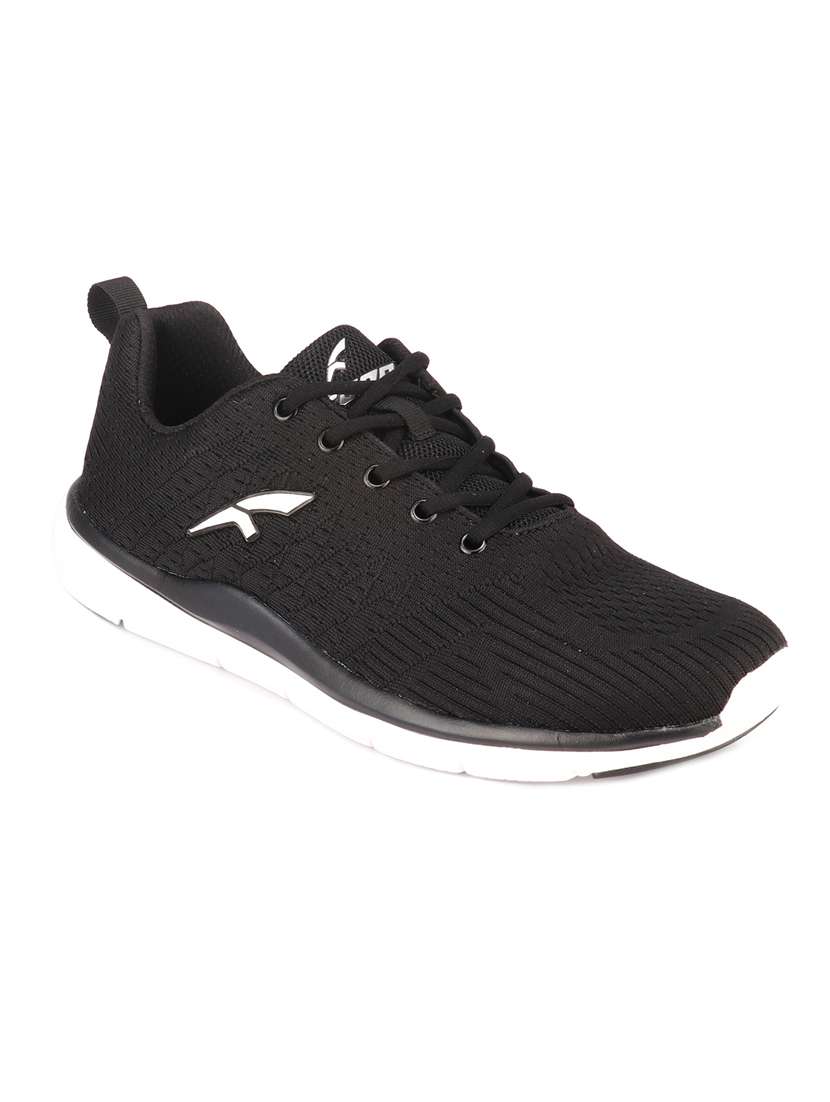 black lace-up sports shoes
