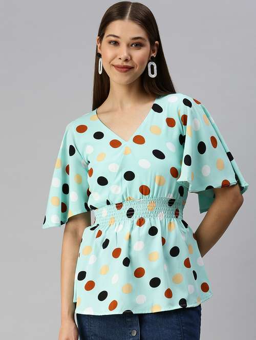 women's peplum v neck top