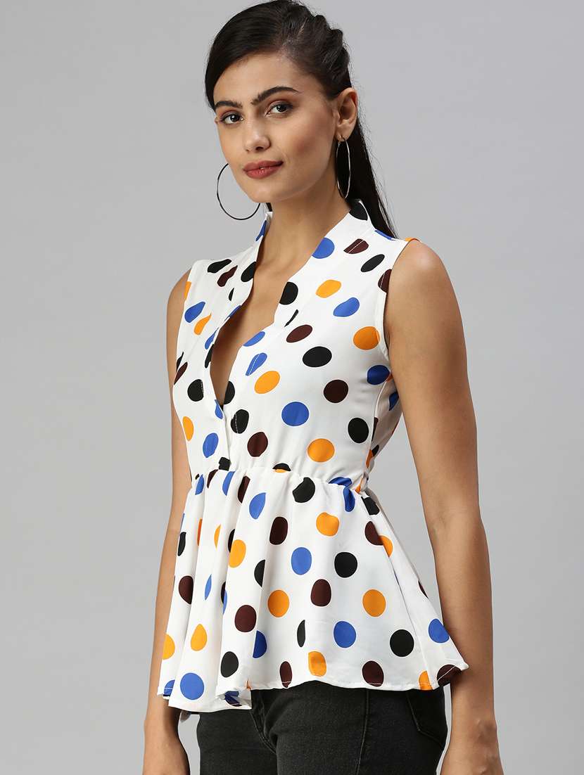 women's peplum v neck top - 18367740 -  Standard Image - 2