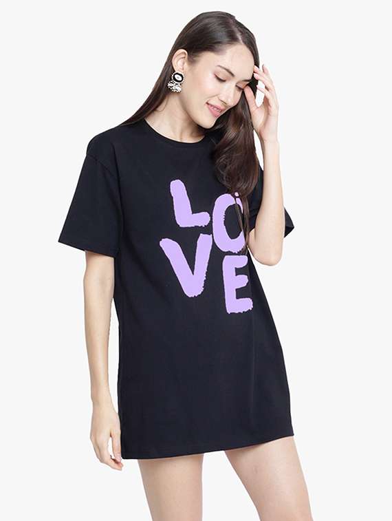 women's front print round neck t-shirt