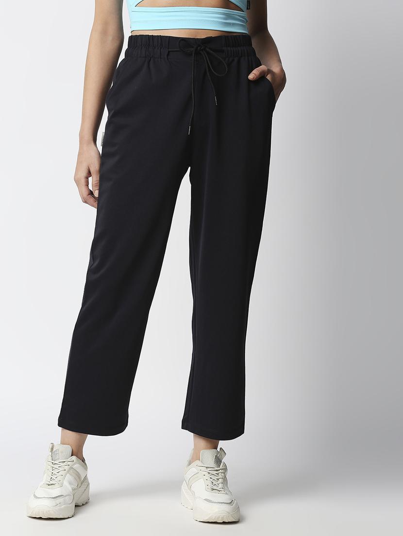 mid rise solid cigarette pants trouser