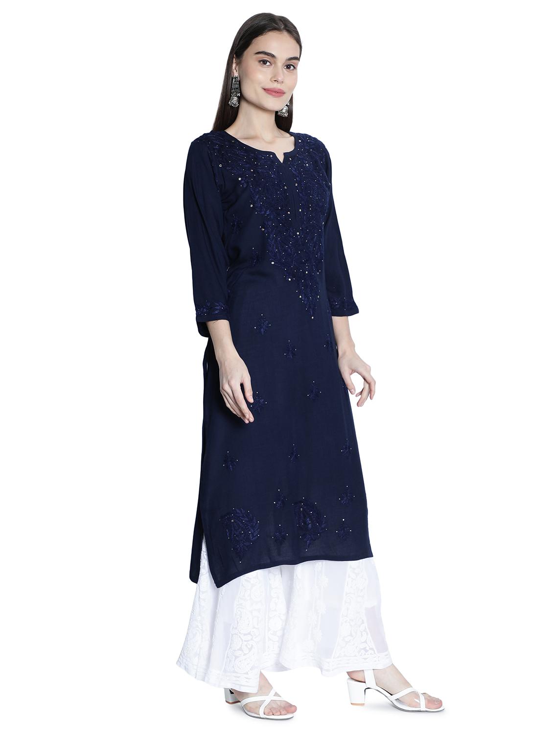 women's straight kurta - 18369016 - Standard Image - 2