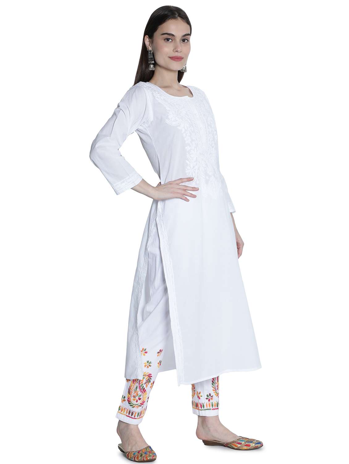 women's straight kurta - 18369025 - Standard Image - 2