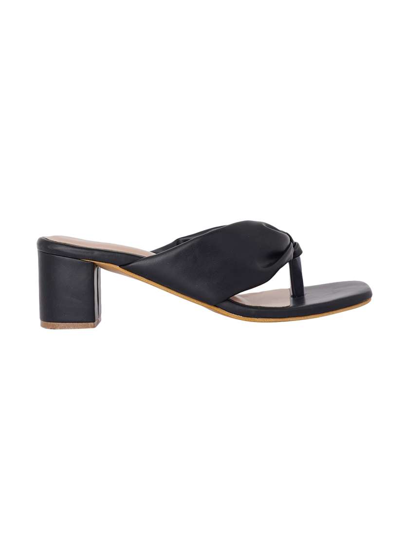 black synthetic slip on sandals - 18369150 -  Standard Image - 2